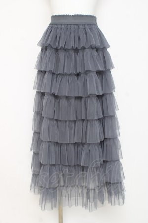 画像: axes femme / フリルティアードチュールスカート F グレー Y-26-02-27-186-AX-SK-SZ-ZY