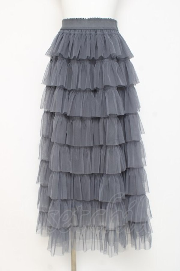 画像1: axes femme / フリルティアードチュールスカート F グレー Y-26-02-27-186-AX-SK-SZ-ZY (1)