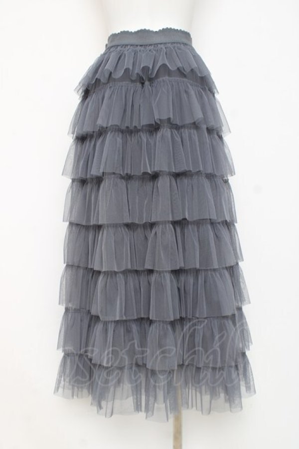 画像2: axes femme / フリルティアードチュールスカート F グレー Y-26-02-27-186-AX-SK-SZ-ZY (2)