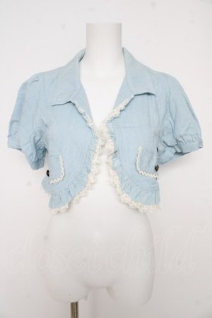 画像: axes femme / フリルシャツ風ボレロ M サックス Y-26-02-27-029-AX-TO-SZ-ZY