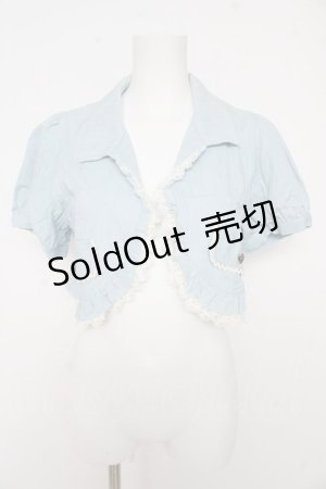 画像: axes femme / フリルシャツ風ボレロ M サックス Y-26-02-27-029-AX-TO-SZ-ZY
