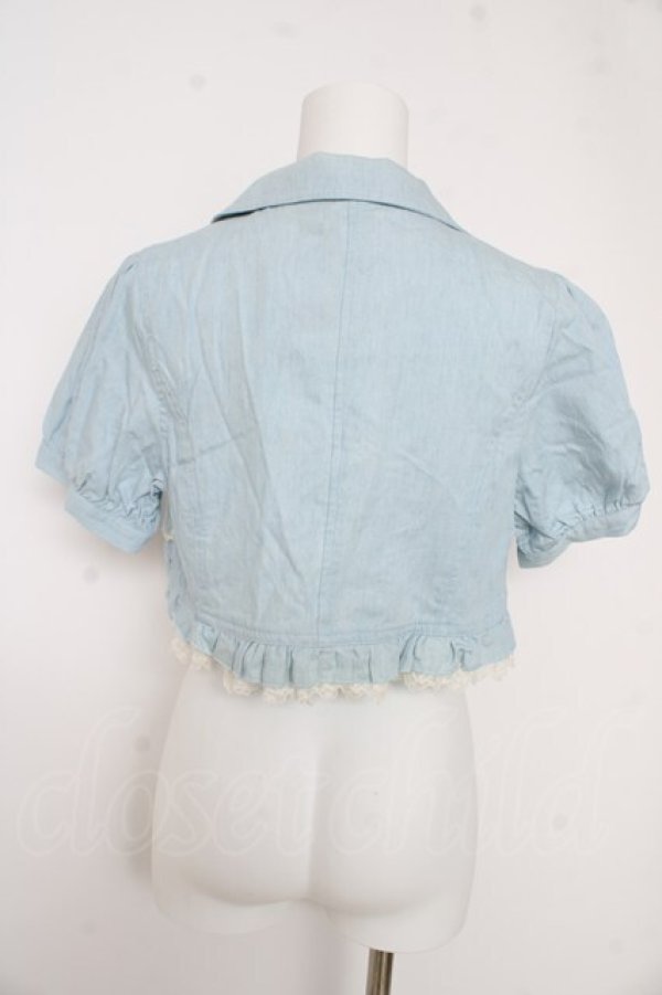 画像2: axes femme / フリルシャツ風ボレロ M サックス Y-26-02-27-029-AX-TO-SZ-ZY (2)