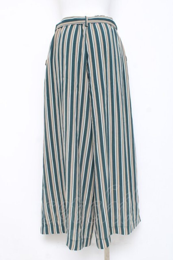 画像2: axes femme / マルチストライプワイドパンツ  グリーン Y-26-02-27-191-AX-PA-SZ-ZY (2)