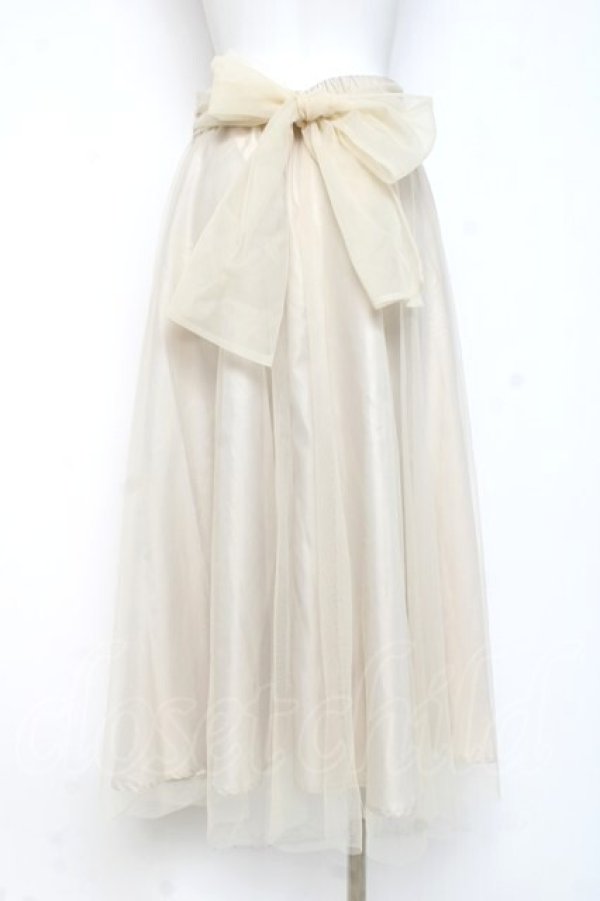 画像2: F＆A / バックリボン２wayコルセットチュールスカート  生成り Y-26-02-27-193-LO-SK-SZ-ZY (2)