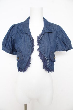 画像: axes femme / フリルシャツ風ボレロ M 青 Y-26-02-27-030-AX-TO-SZ-ZY