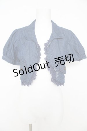 画像: axes femme / フリルシャツ風ボレロ M 青 Y-26-02-27-030-AX-TO-SZ-ZY
