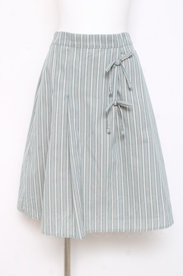 画像1: axes femme POETIQUE / ストライプリボンスカート  ミント Y-26-02-27-196-AX-SK-SZ-ZY (1)