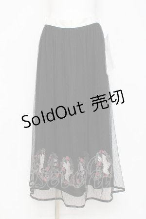 画像: axes femme / ディズニー/ミニー刺繍スカート M 黒 Y-26-02-27-198-AX-SK-SZ-ZY