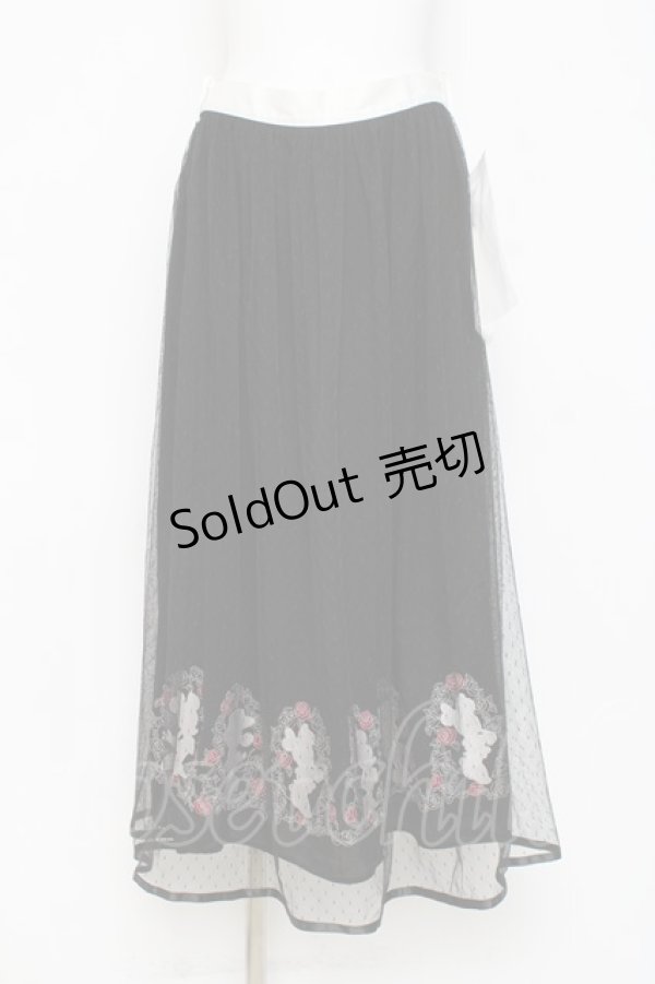 画像1: axes femme / ディズニー/ミニー刺繍スカート M 黒 Y-26-02-27-198-AX-SK-SZ-ZY (1)