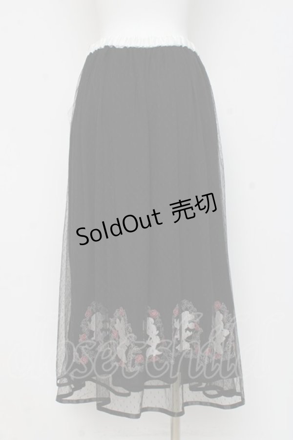 画像2: axes femme / ディズニー/ミニー刺繍スカート M 黒 Y-26-02-27-198-AX-SK-SZ-ZY (2)