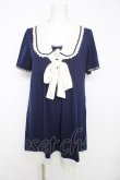 画像1: axes femme / 襟取り外しAラインチュニック  紺 Y-26-02-27-031-AX-OP-SZ-ZY (1)
