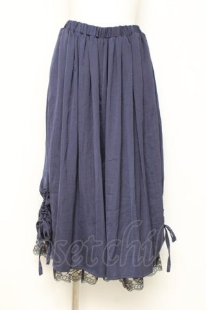 画像: axes femme / サテンドロストスカウチョ  紺 Y-26-02-27-200-AX-PA-SZ-ZY