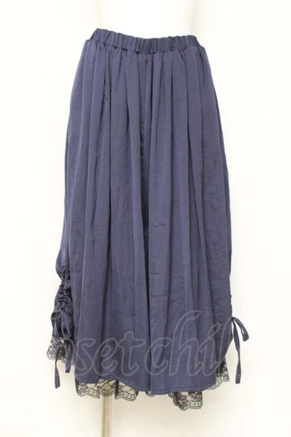 画像1: axes femme / サテンドロストスカウチョ  紺 Y-26-02-27-200-AX-PA-SZ-ZY (1)