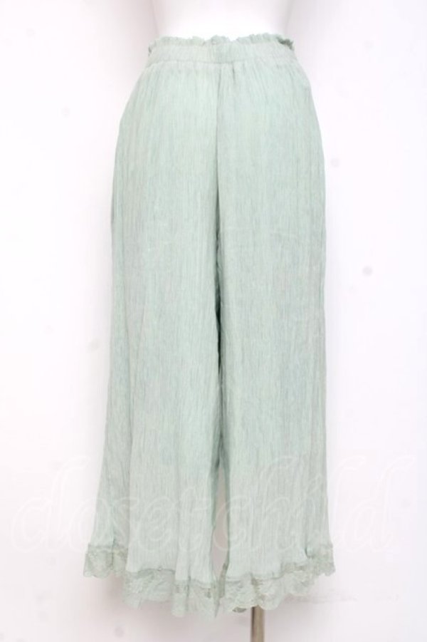 画像2: axes femme / 裾レース楊柳ワイドパンツ F ミント Y-26-02-27-201-AX-PA-SZ-ZY (2)