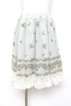 画像: axes femme / ローズ&ストライププリントスカート  ミント Y-26-02-27-205-AX-SK-SZ-ZY