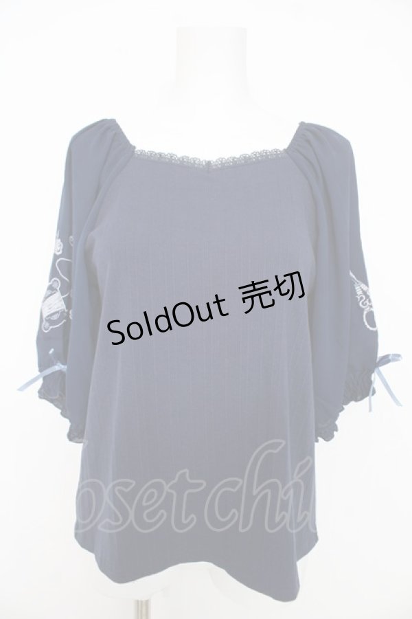 画像1: axes femme / ＳＡＪＯＵ刺繍プルオーバー  紺 Y-26-02-27-032-AX-TO-SZ-ZY (1)