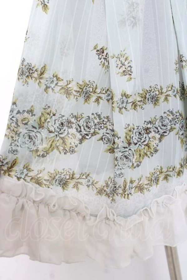 画像3: axes femme / ローズ&ストライププリントスカート  ミント Y-26-02-27-205-AX-SK-SZ-ZY (3)