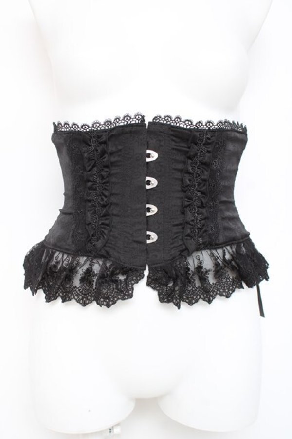 画像1: ATELIER PIERROT / Frill Short Corset コルセット 1 ブラック Y-26-02-27-206-EL-TO-IG-ZY (1)