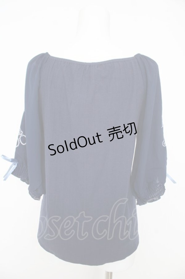 画像2: axes femme / ＳＡＪＯＵ刺繍プルオーバー  紺 Y-26-02-27-032-AX-TO-SZ-ZY (2)