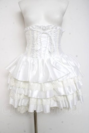 画像: ATELIER PIERROT / ミニコルセットスカート  ホワイト Y-26-02-27-208-EL-SK-IG-ZY