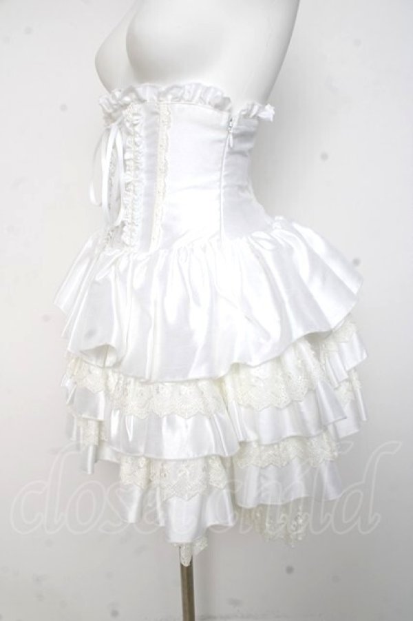 画像2: ATELIER PIERROT / ミニコルセットスカート  ホワイト Y-26-02-27-208-EL-SK-IG-ZY (2)