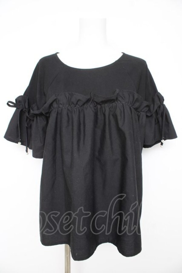 画像1: axes femme / フレアライン切替トップス F 黒 Y-26-02-27-041-AX-TO-SZ-ZY (1)