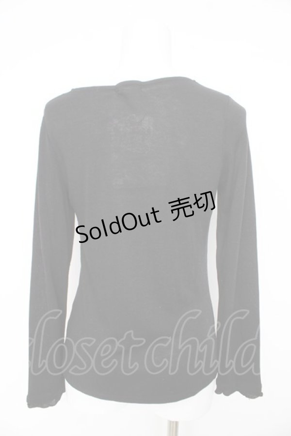 画像2: axes femme / ストライプBIGリボンカットソー  黒 Y-26-02-27-043-AX-TO-SZ-ZY (2)