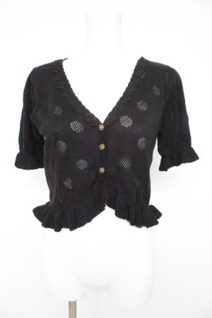 画像: axes femme POETIQUE / ドットジャガードカーディガン M 黒 Y-26-02-27-044-AX-TO-SZ-ZY