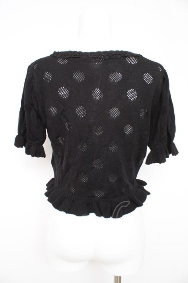 画像2: axes femme POETIQUE / ドットジャガードカーディガン M 黒 Y-26-02-27-044-AX-TO-SZ-ZY (2)