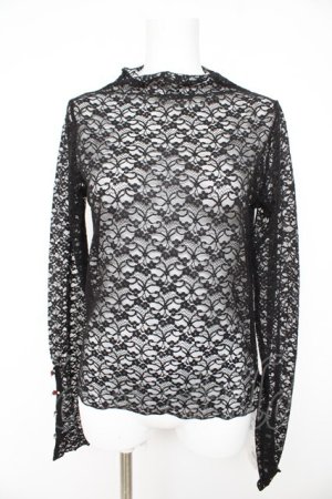 画像: axes femme / プチローズレーストップス  黒 Y-26-02-27-045-AX-TO-SZ-ZY