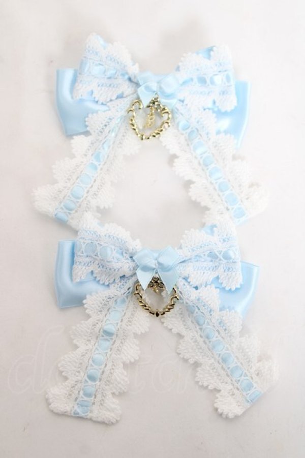 画像1: BABY, THE STARS SHINE BRIGHT / シェリルレーシィリボンクリップ  サックス Y-26-03-01-047-BA-AC-IG-ZY (1)