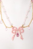画像2: Angelic Pretty / Sweetie Ribbonネックレス  ピンク×ゴールド Y-26-03-01-003-AP-AC-IG-ZY (2)