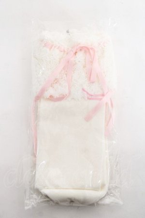 画像: BABY, THE STARS SHINE BRIGHT / リボン通しレースハイソックス 22〜24 シロ×ピンク Y-26-03-01-058-BA-ZA-IG-ZY