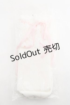 画像: BABY, THE STARS SHINE BRIGHT / リボン通しレースハイソックス 22〜24 シロ×ピンク Y-26-03-01-058-BA-ZA-IG-ZY