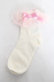 画像2: Angelic Pretty / プリンセスロゴクルー丈ソックス  シロ×ピンク Y-26-03-01-060-AP-ZA-IG-ZY (2)