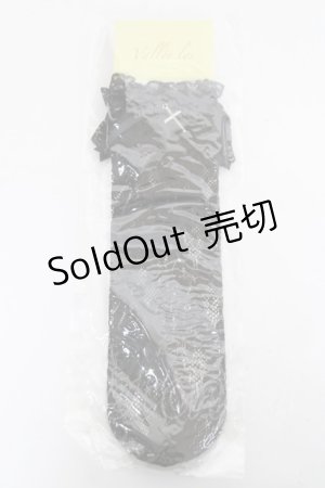 画像: ATELIER PIERROT / Orchid Elegance Socks  ブラック Y-26-03-01-066-EL-ZA-IG-ZY