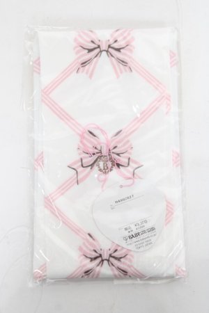 画像: BABY, THE STARS SHINE BRIGHT / リボン柄プリントオーバーニーソックス  ピンク Y-26-03-01-069-BA-ZA-IG-ZY