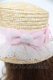 画像4: BABY, THE STARS SHINE BRIGHT / くみゃちゃんレース＆リボンのカンカン帽  ナチュラル×ピンク Y-26-03-01-075-BA-AC-IG-ZY (4)