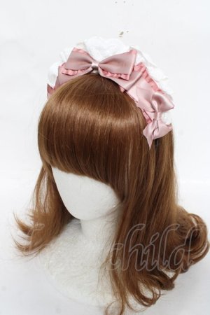 画像: DearMyLove / コットンレースメイドカチューシャ  ピンク/ホワイト Y-26-03-01-082-EL-AC-SZ-ZY