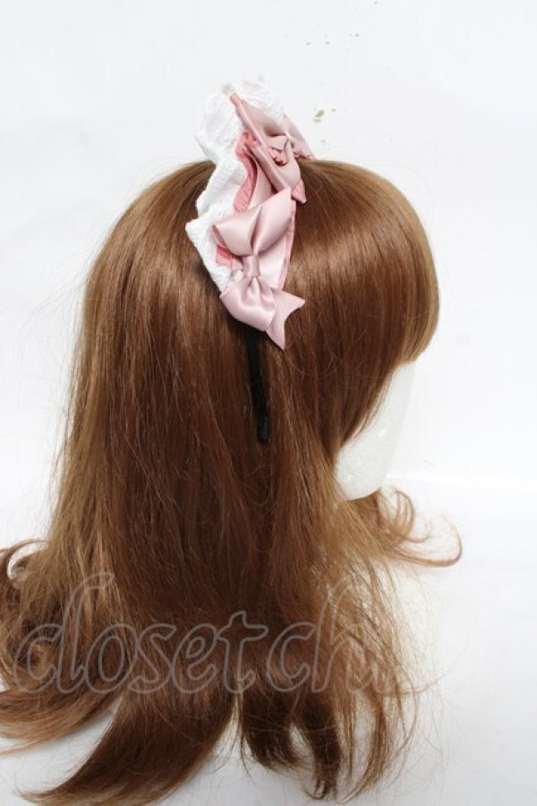 画像3: DearMyLove / コットンレースメイドカチューシャ  ピンク/ホワイト Y-26-03-01-082-EL-AC-SZ-ZY (3)