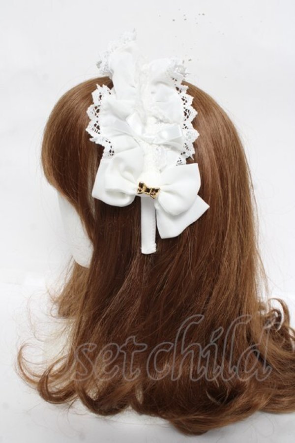 画像2: Angelic Pretty / Dolceフリルカチューシャ  シロ Y-26-03-01-088-AP-AC-IG-ZY (2)