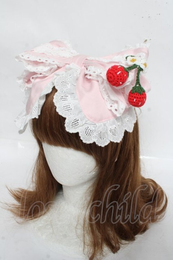 画像1: BABY, THE STARS SHINE BRIGHT / ゆらゆらいちごのStrawberry Gardenカチューシャ  ピンク Y-26-03-01-089-BA-AC-IG-ZY (1)