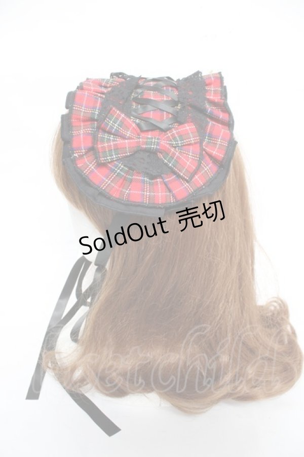 画像2: LOLITA / チェックヘッドドレス  赤 Y-26-03-01-091-LO-AC-SZ-ZY (2)