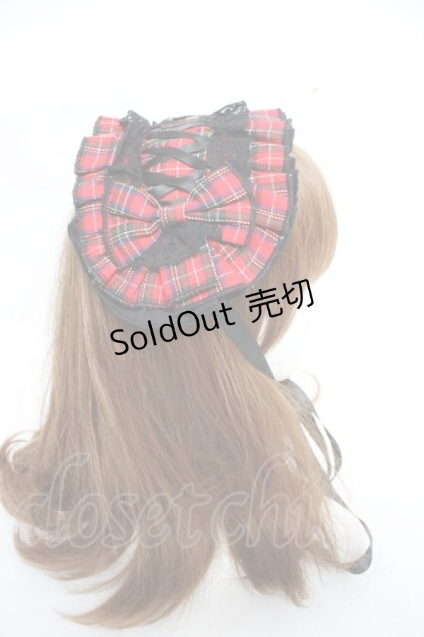 画像3: LOLITA / チェックヘッドドレス  赤 Y-26-03-01-091-LO-AC-SZ-ZY (3)