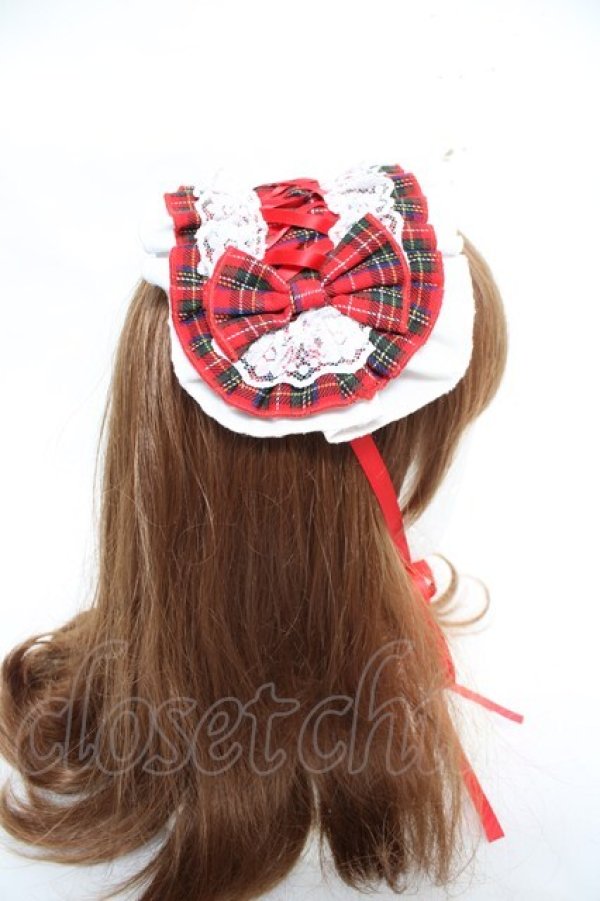 画像3: LOLITA / チェックヘッドドレス  赤 Y-26-03-01-092-LO-AC-SZ-ZY (3)