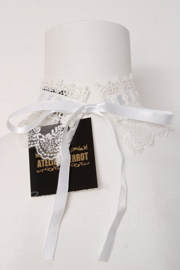 画像2: ATELIER PIERROT / 梯子レースチョーカー  ホワイト Y-26-03-01-008-EL-ZA-IG-ZY (2)