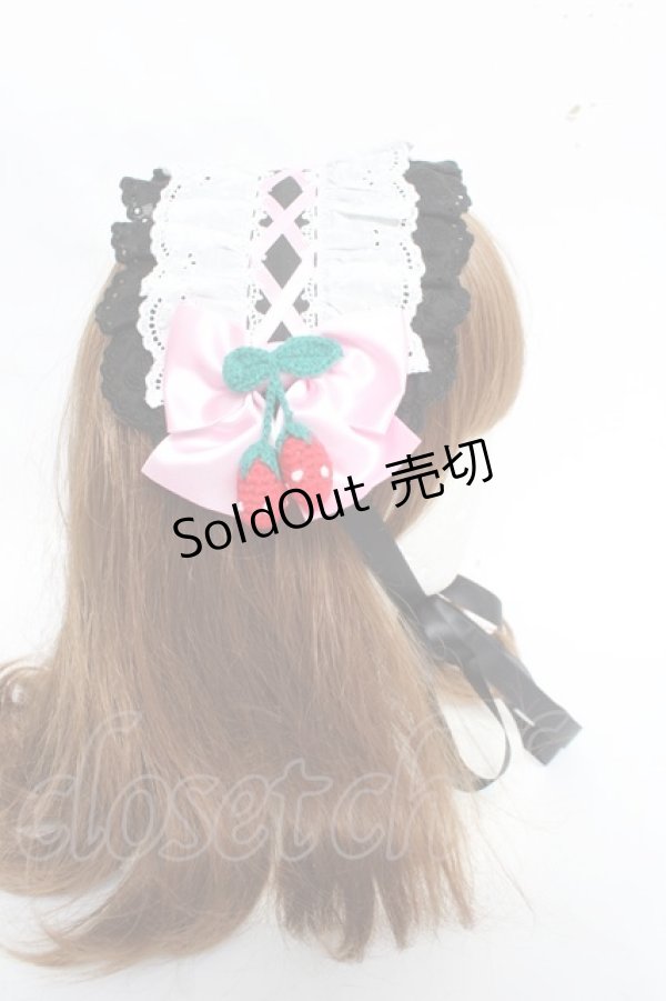 画像3: Angelic Pretty / Decoration Strawberryヘッドドレス  クロ Y-26-03-01-098-AP-AC-IG-ZY (3)