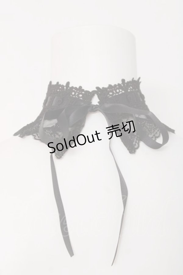 画像2: ATELIER PIERROT / 梯子レースチョーカー  ブラック Y-26-03-01-009-EL-ZA-IG-ZY (2)