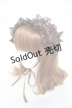 画像: LOLITA / リボンフリルヘッドドレス  茶 Y-26-03-01-102-LO-AC-SZ-ZY