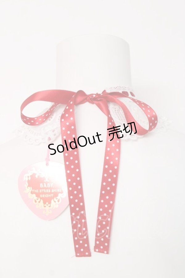 画像2: BABY, THE STARS SHINE BRIGHT / My Sweet Baby Cafe Dotリボンチョーカー  シロ×アカ Y-26-03-01-010-BA-AC-IG-ZY (2)